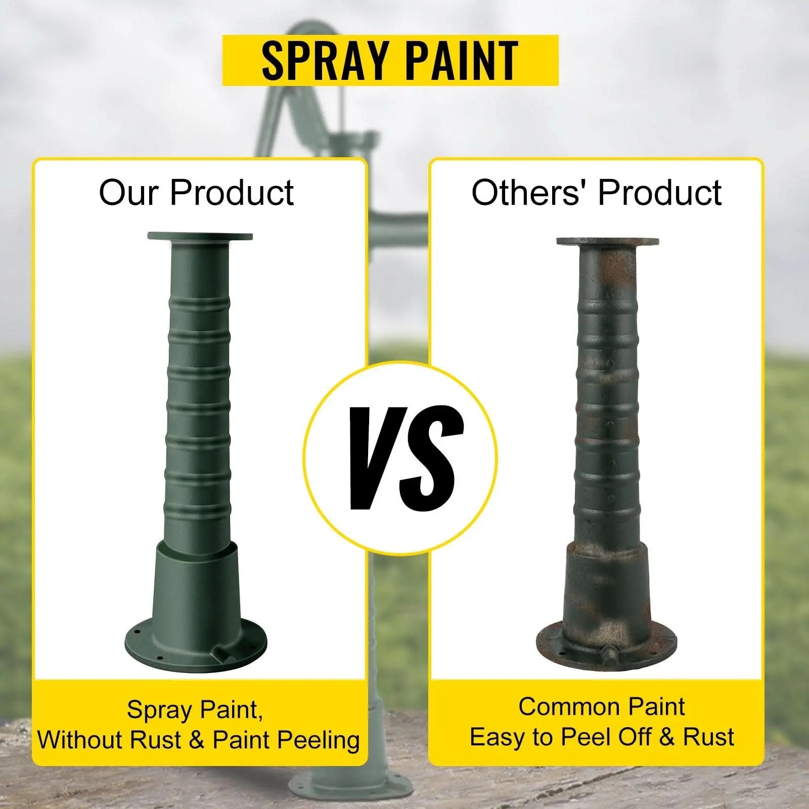 Antique Hand Water Pump Stand Pitcher Pump Stand Cast Iron Well Pump Stand With Pre-set 0.5" Holes For Easy Installation Old Fashion Pitcher Hand Pump Stand For Home Yard Pond Garden Outdoors Gr Haslam Living