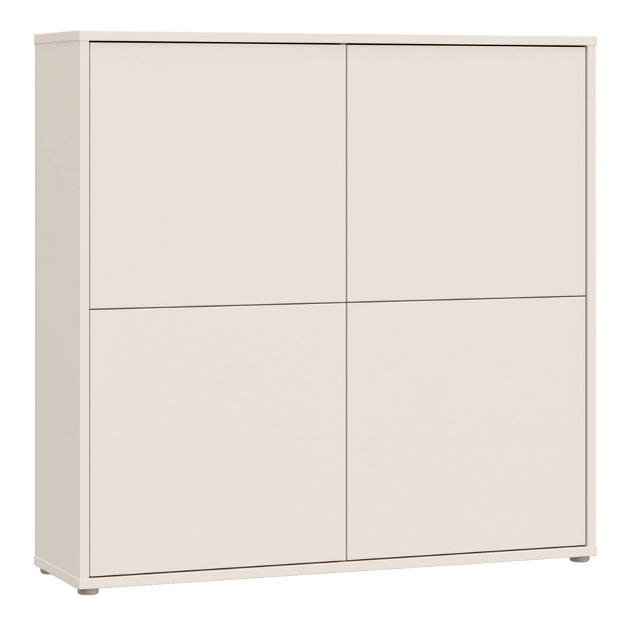 Alice Springs 4 Door Large Storage Cabinet with Push-to-Open Doors in Sand