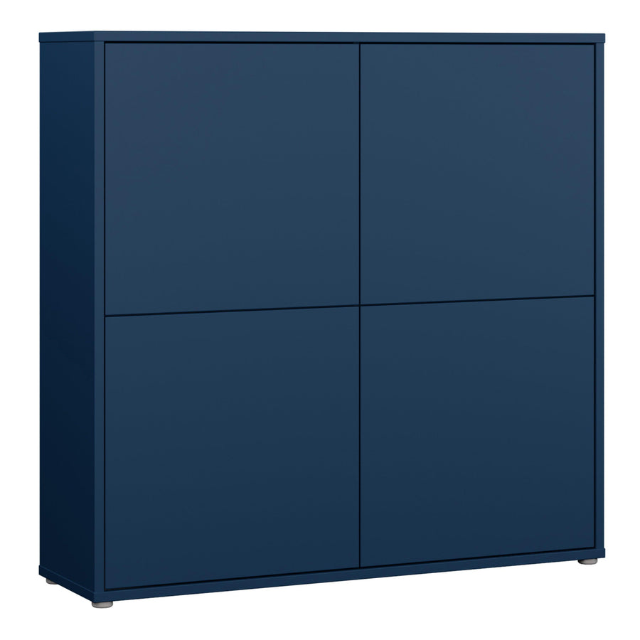 Alice Springs 4 Door Large Storage Cabinet with Push-to-Open Doors in Night Blue