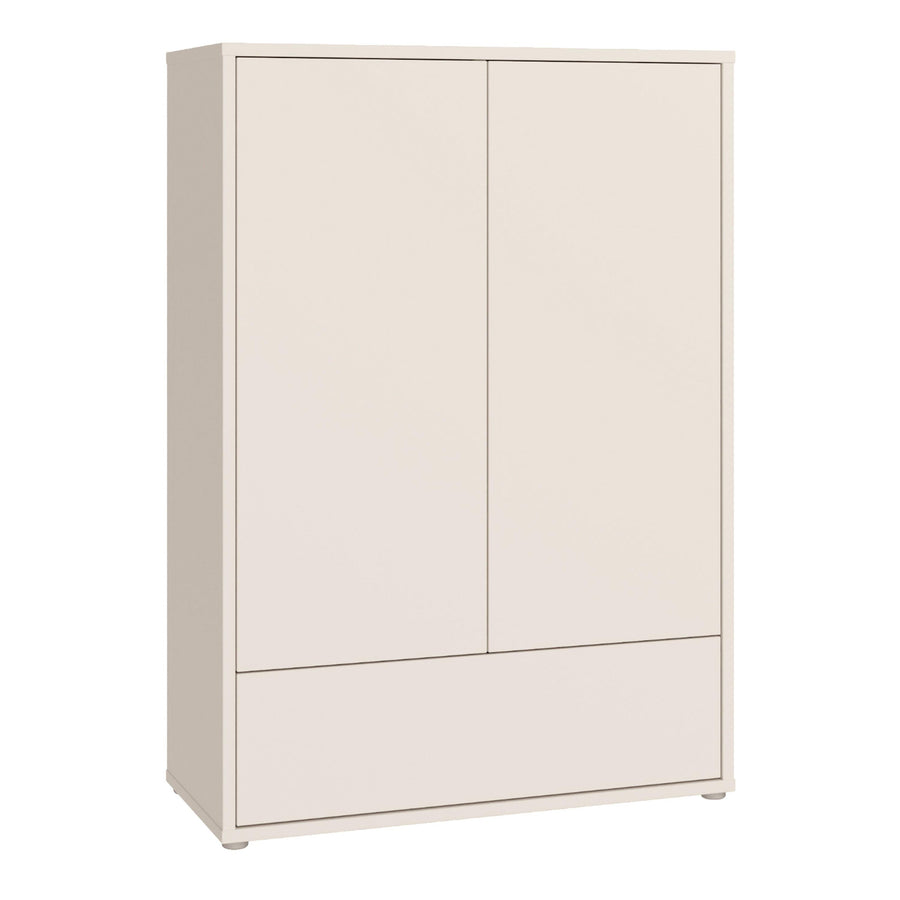 Alice Springs 2 Door Low Wardrobe with Push-to-Open Doors and Drawer in Sand