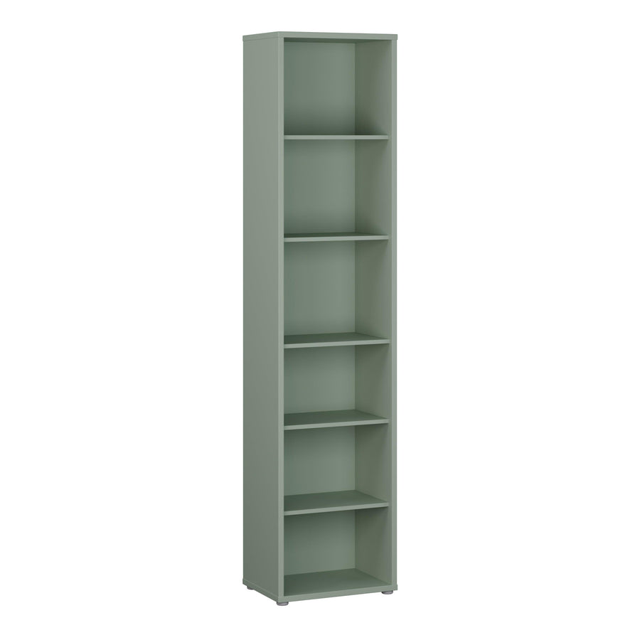 Alice Springs Tall Narrow Bookcase with 5 Shelves in Sage Green