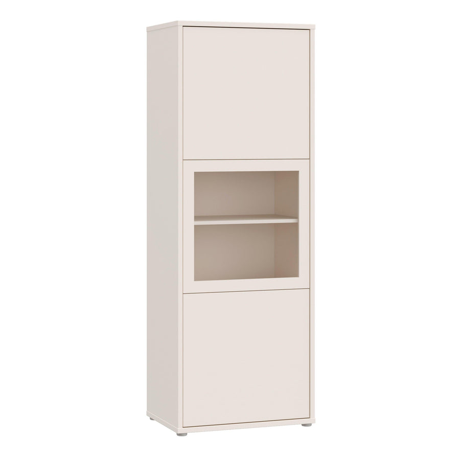 Alice Springs Narrow Display Cabinet with 3 Push-to-Open Doors in Sand