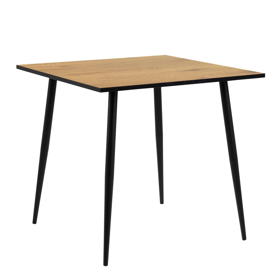 Wilma Small Dining Table in Oak & Black Legs 80x80cm
