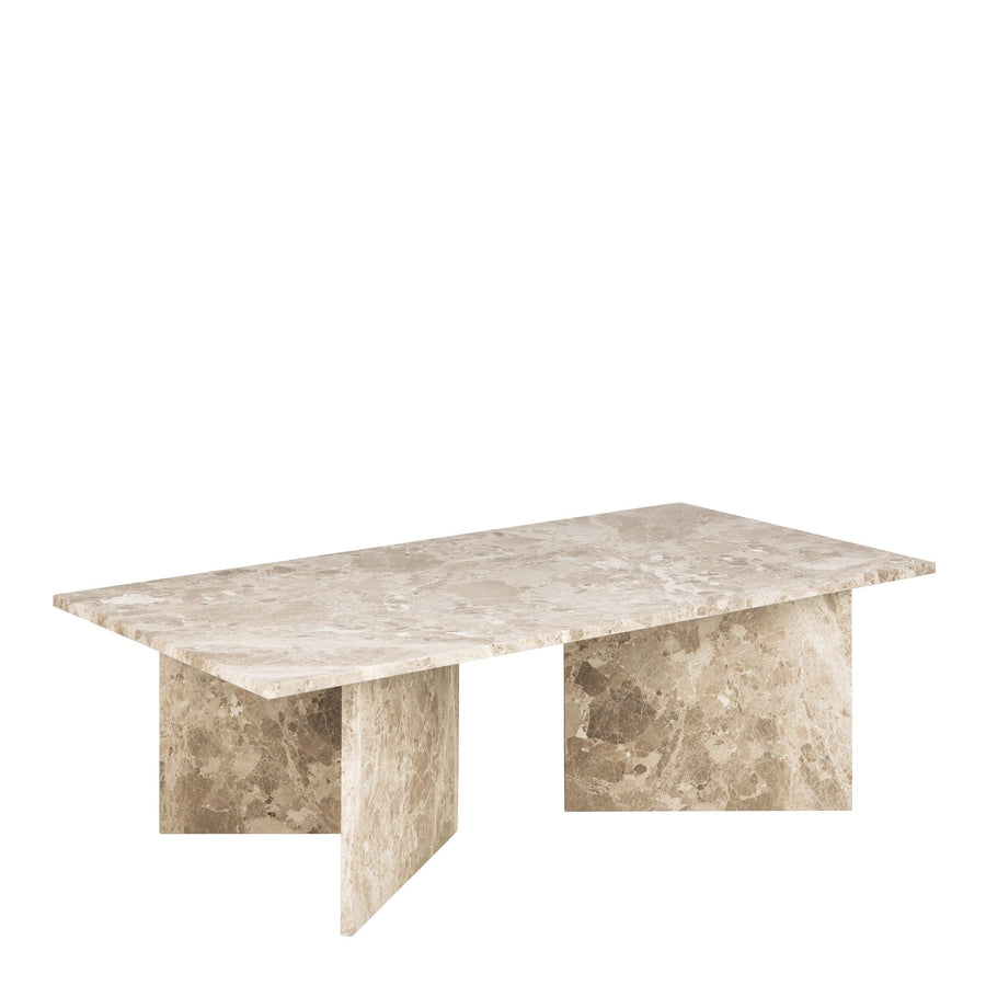 Vega Rectangular Coffee Table with Brown Marble Top 140cm