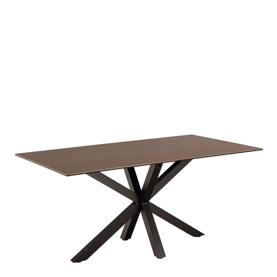 Heaven Dining Table in Ceramic Rusty Brown 160x90cm