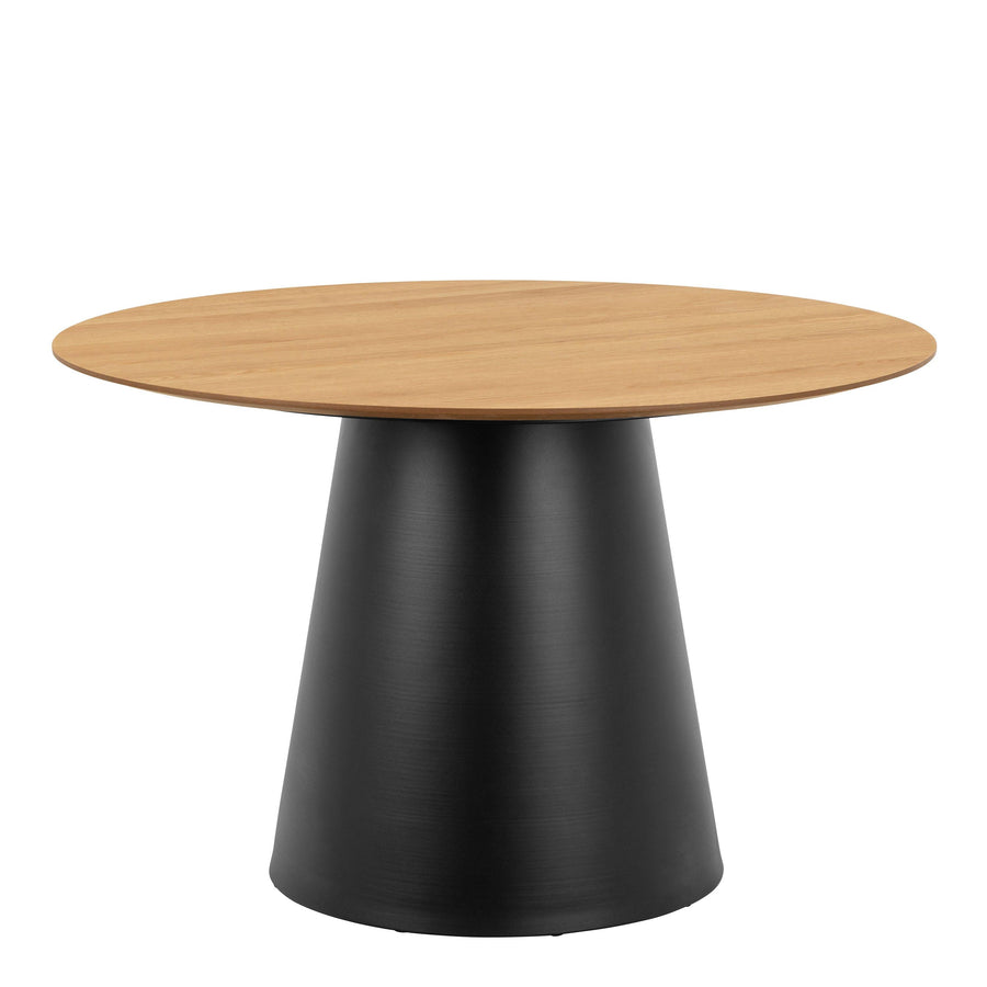 Soli Round Dining Table in Oak/Black 120cm