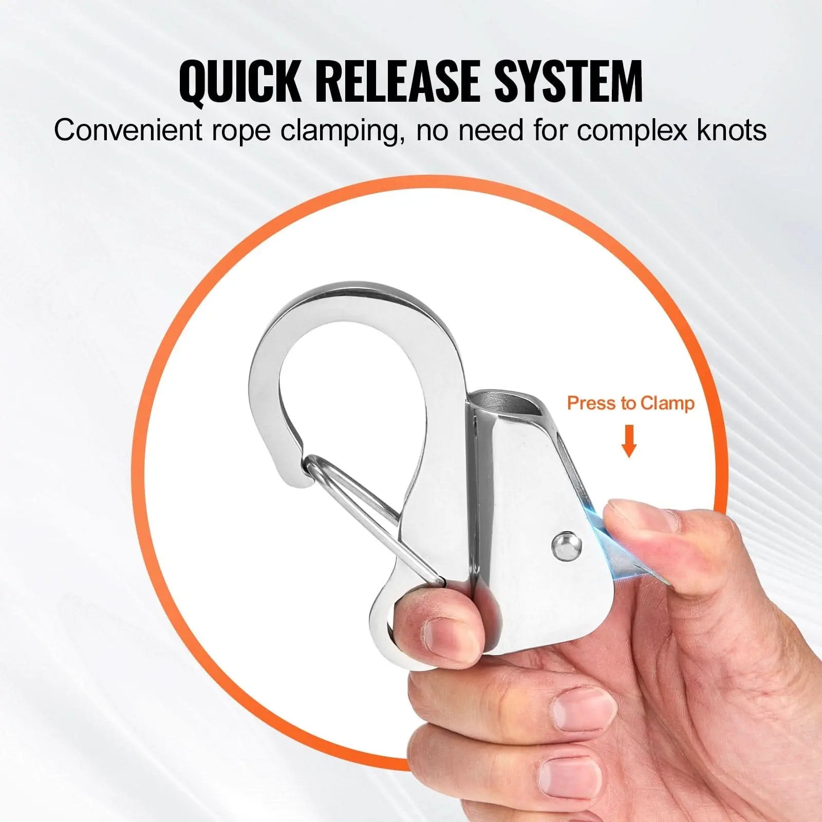 Boat Anchor Hook, 304 Stainless Steel Slide Anchor, Knotless Anchor System With Quick Release, Boat Anchor Hook Clips For 3/8" - 5/8" Boat Anchor Rope, Easy To Use, Holds 3700 LBS Haslam Living