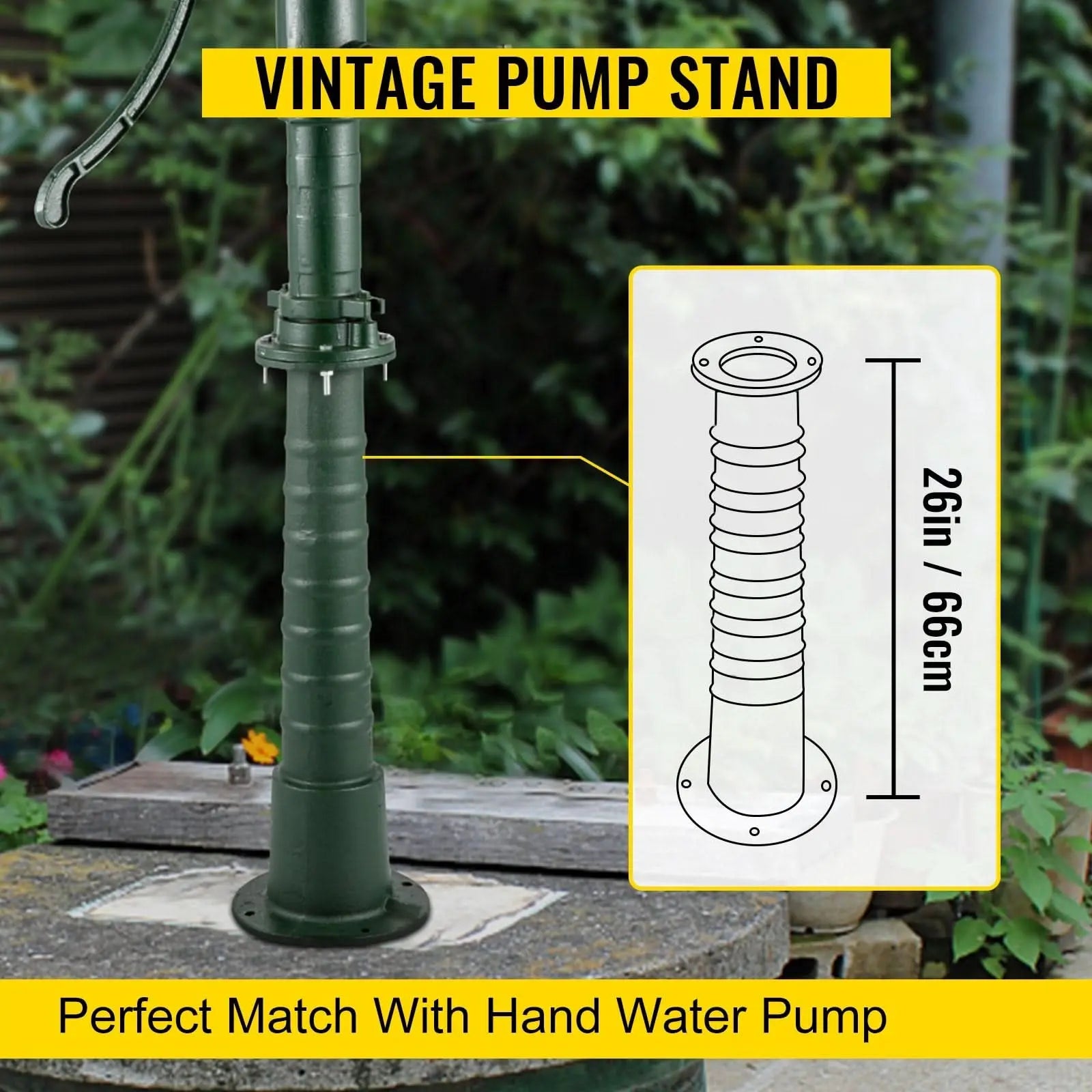 Antique Hand Water Pump Stand Pitcher Pump Stand Cast Iron Well Pump Stand With Pre-set 0.5" Holes For Easy Installation Old Fashion Pitcher Hand Pump Stand For Home Yard Pond Garden Outdoors Gr Haslam Living