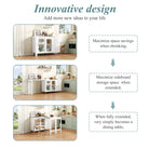 Bar Table,Multifunctional Dining & Bar Cabinet With Rotating Extendable Tabletop , Storage Cabinet With  Glass  Doors,  For Dining Room Kitchen  Living Room Haslam Living