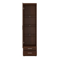 Imperial Tall Glazed 1 Door 2 Drawer Narrow Cabinet in Dark Mahogany Melamine - image 2