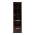 Imperial Tall Glazed 1 Door 2 Drawer Narrow Cabinet in Dark Mahogany Melamine - image 3