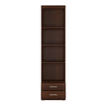 Imperial Tall 2 Drawer Narrow Cabinet with Open Shelving in Dark Mahogany Melamine - image 2