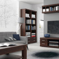 Imperial Tall 2 Drawer Narrow Cabinet with Open Shelving in Dark Mahogany Melamine - image 4
