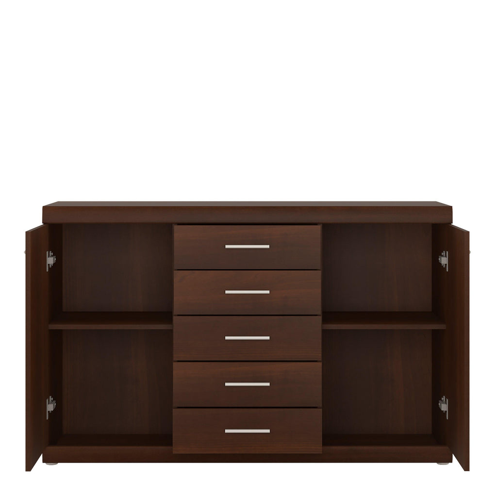 Imperial 2 Door 5 Drawer Sideboard in Dark Mahogany Melamine - image 2