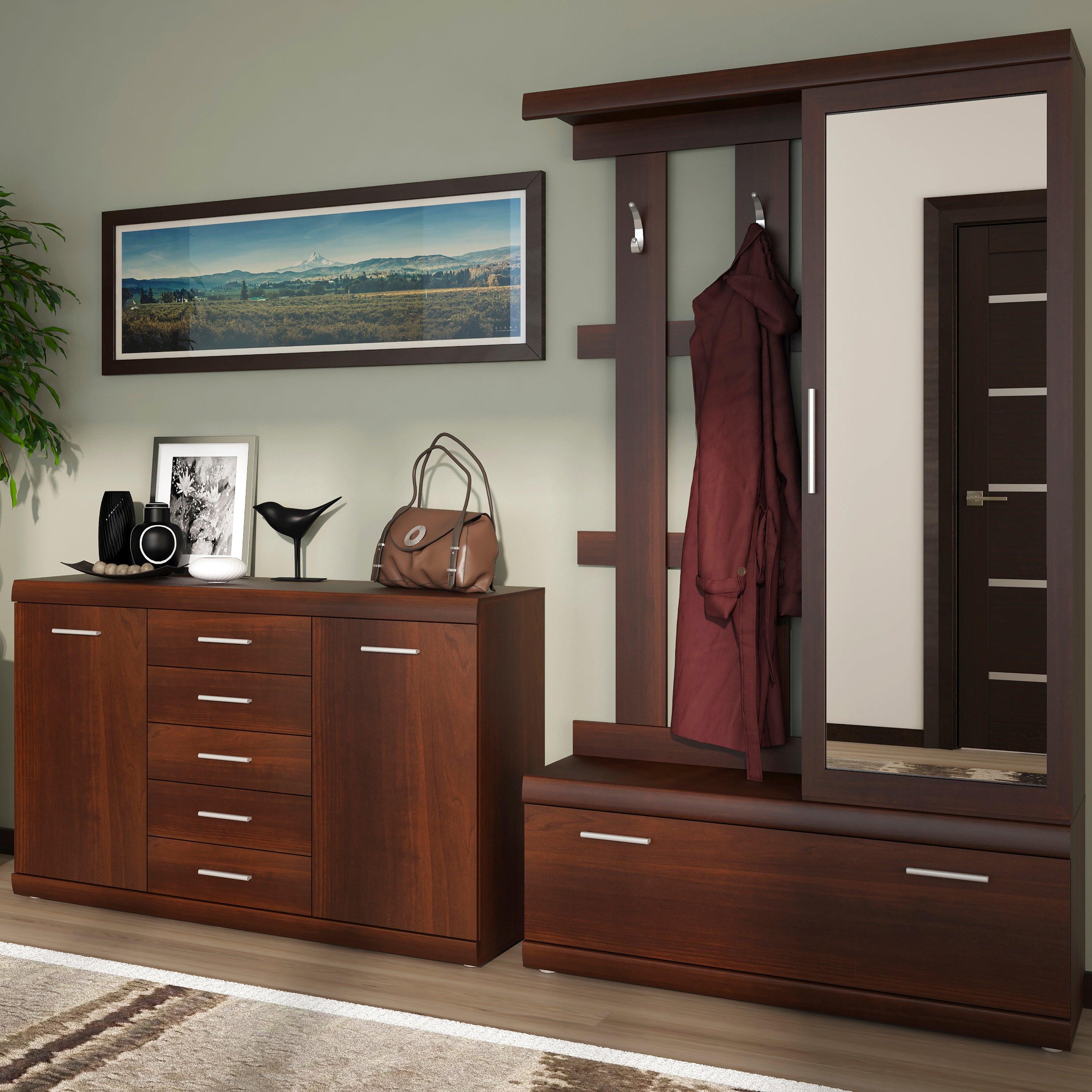 Imperial 2 Door 5 Drawer Sideboard in Dark Mahogany Melamine - image 4