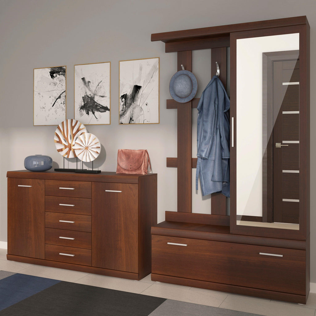 Imperial 2 Door 5 Drawer Sideboard in Dark Mahogany Melamine - image 6