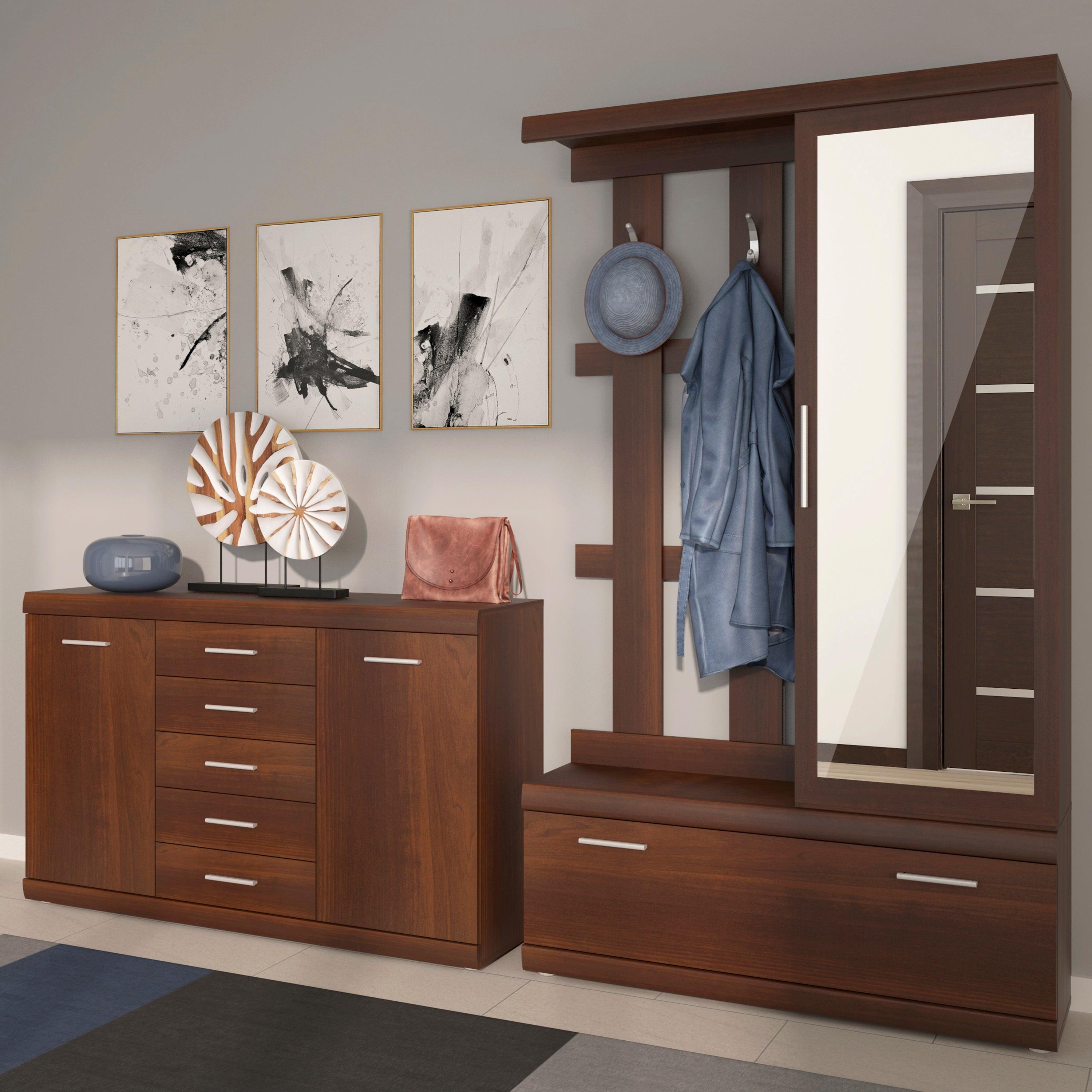 Imperial 2 Door 5 Drawer Sideboard in Dark Mahogany Melamine - image 6