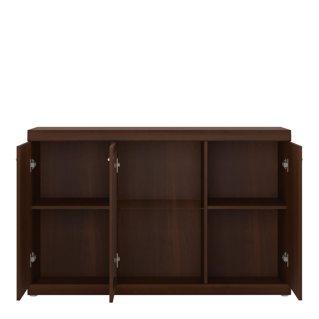 Imperial 3 Door Glazed Sideboard in Dark Mahogany Melamine - image 2