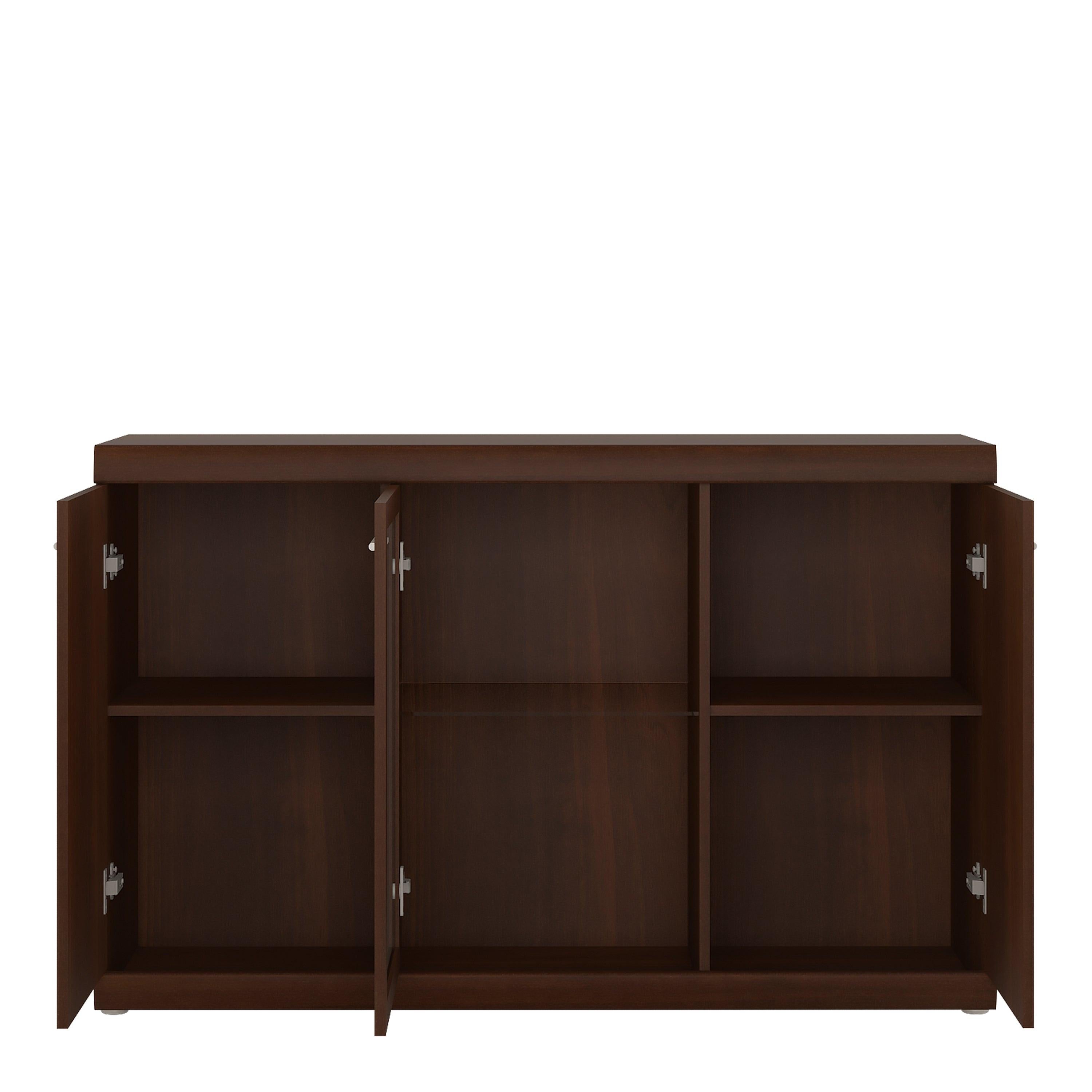 Imperial 3 Door Glazed Sideboard in Dark Mahogany Melamine - image 2