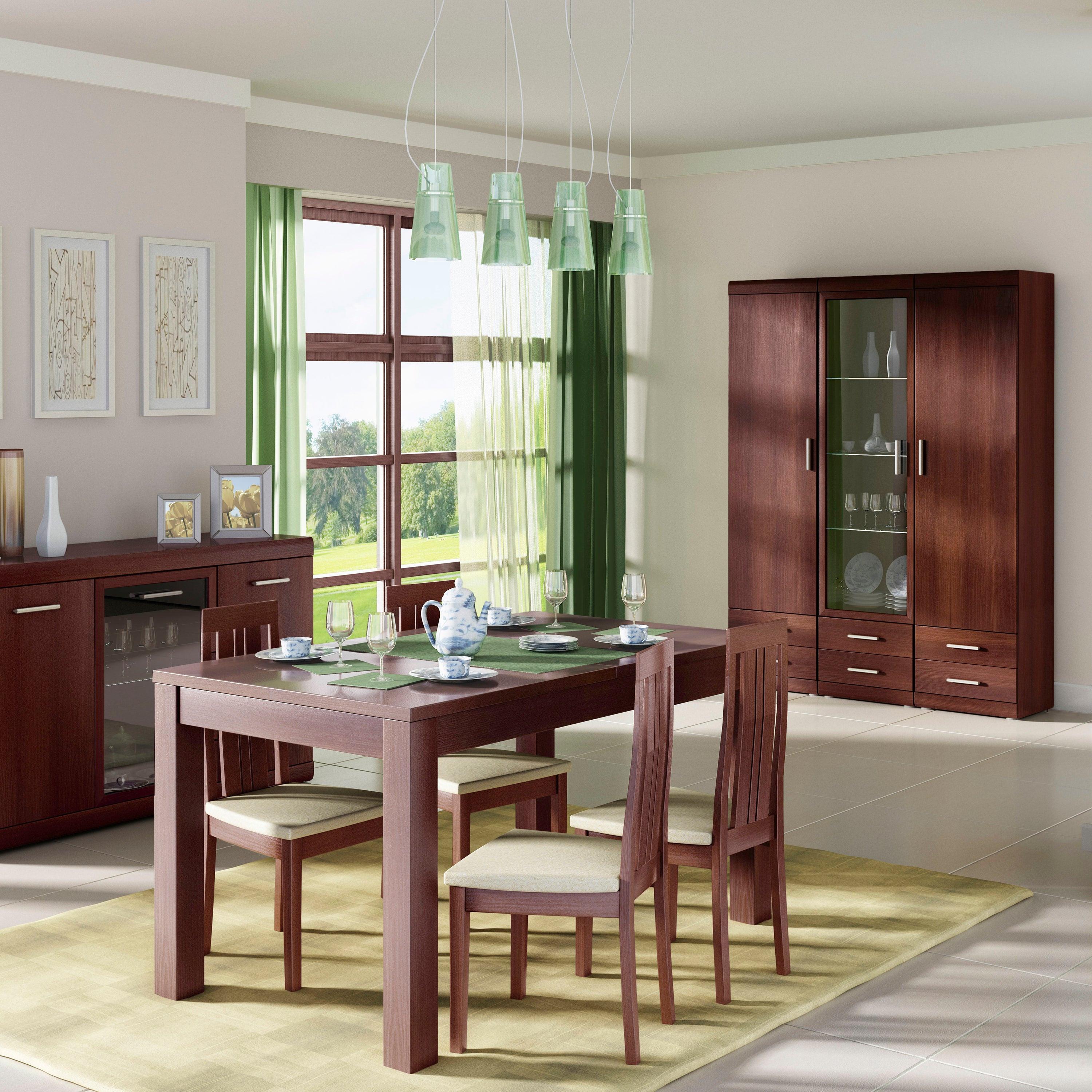 Imperial 3 Door Glazed Sideboard in Dark Mahogany Melamine - image 4