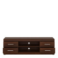 Imperial Wide 4 Drawer TV Cabinet in Dark Mahogany Melamine - image 2