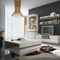 Chelsea Living Tall Glazed Narrow Display Unit (LHD) in White with a Truffle Oak Trim - image 3