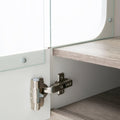 Chelsea Living Tall Glazed Narrow Display Unit (LHD) in White with a Truffle Oak Trim - image 4