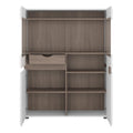 Chelsea Living Low Display Cabinet 109cm Wide in White with a Truffle Oak Trim - image 2