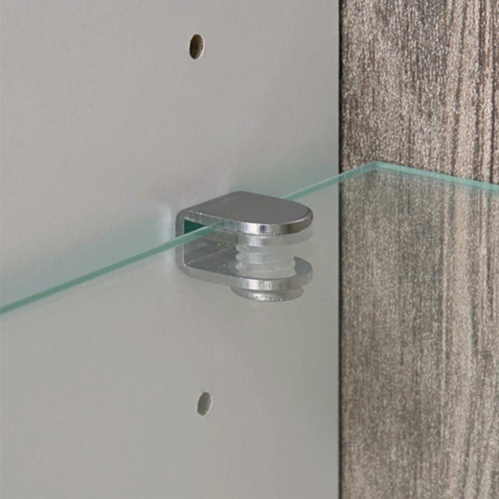 Chelsea Living Low Display Cabinet 109cm Wide in White with a Truffle Oak Trim - image 5