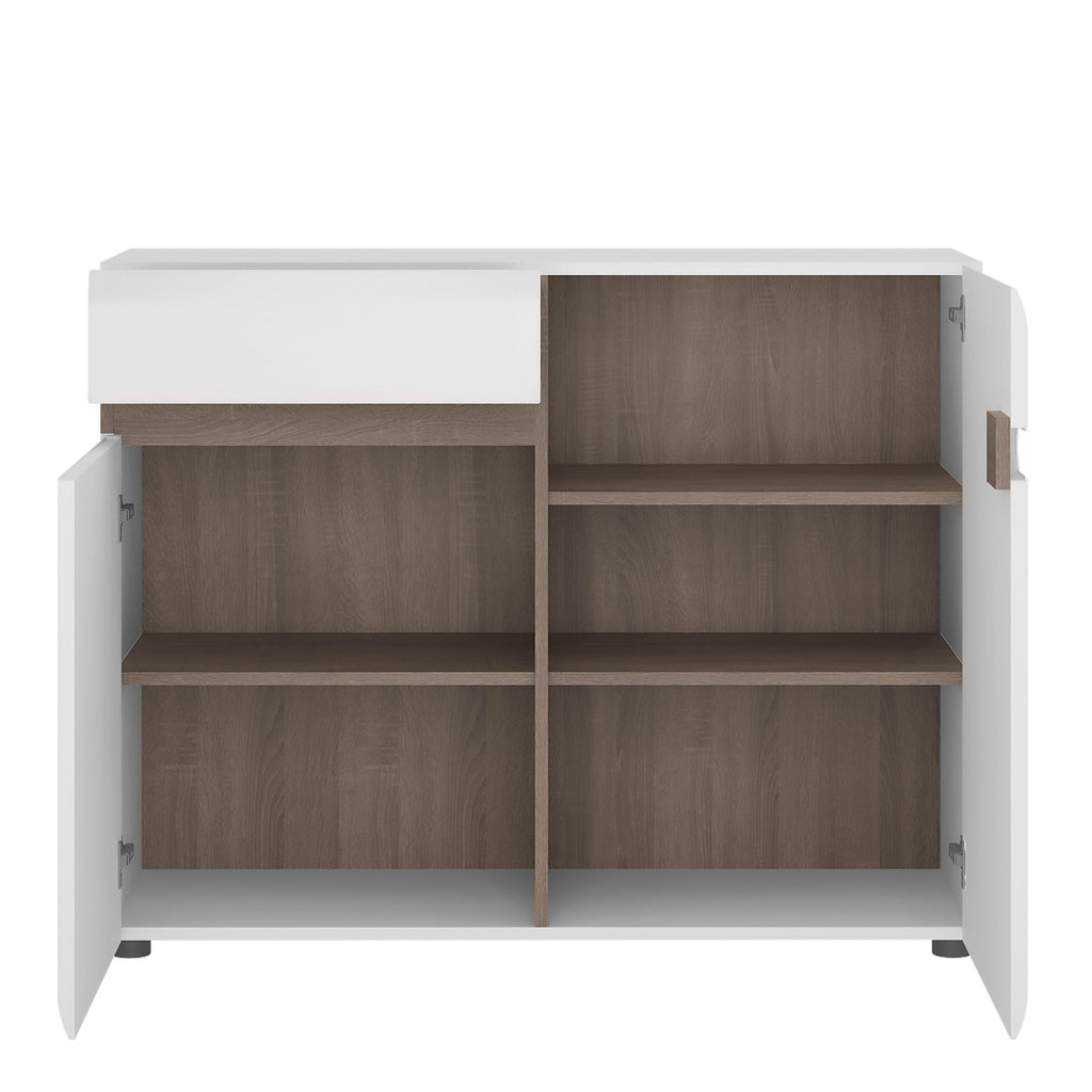 Chelsea Living 1 Drawer 2 Door Sideboard in White with a Truffle Oak Trim - image 2
