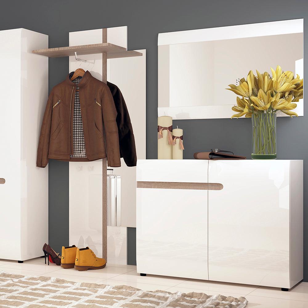 Chelsea Living 1 Drawer 2 Door Sideboard in White with a Truffle Oak Trim - image 3