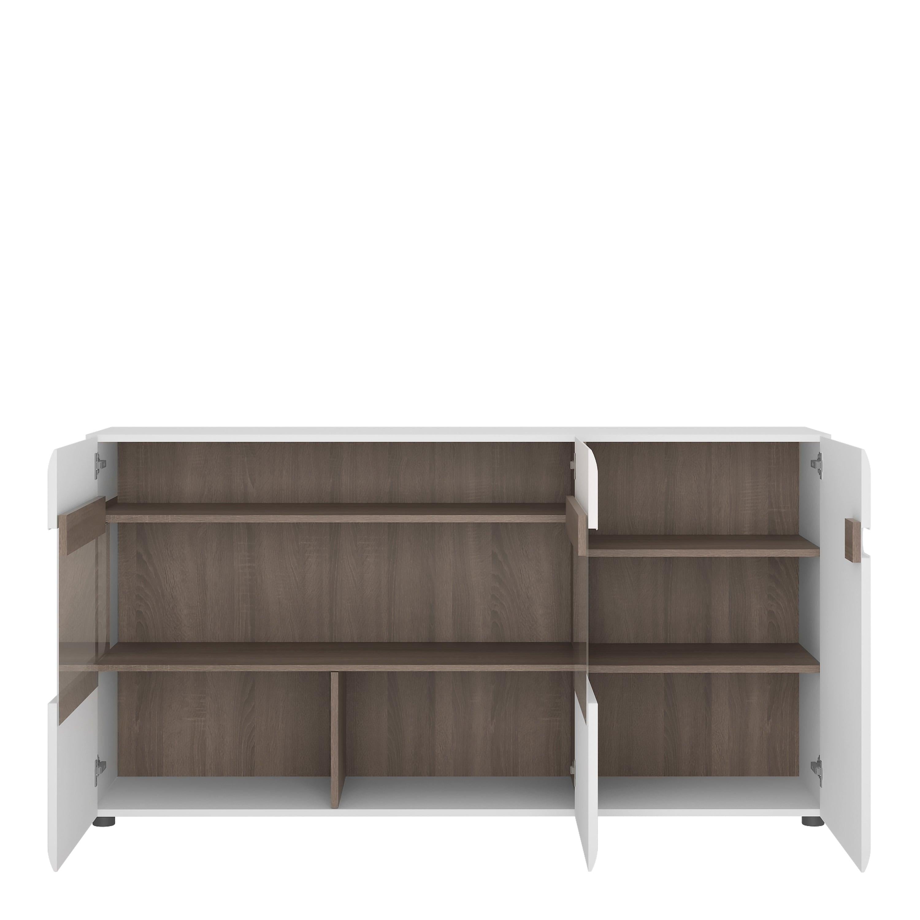 Chelsea Living 3 Door Glazed Sideboard in White with a Truffle Oak Trim - image 2