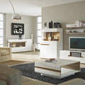 Chelsea Living 3 Door Glazed Sideboard in White with a Truffle Oak Trim - image 4