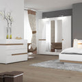 Chelsea Bedroom 4 Drawer Chest in White with a Truffle Oak Trim - image 3