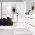 Chelsea Bedroom 4 Drawer Chest in White with a Truffle Oak Trim - image 4