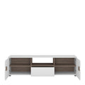 Chelsea Living Wide TV Unit in White with a Truffle Oak Trim - image 2