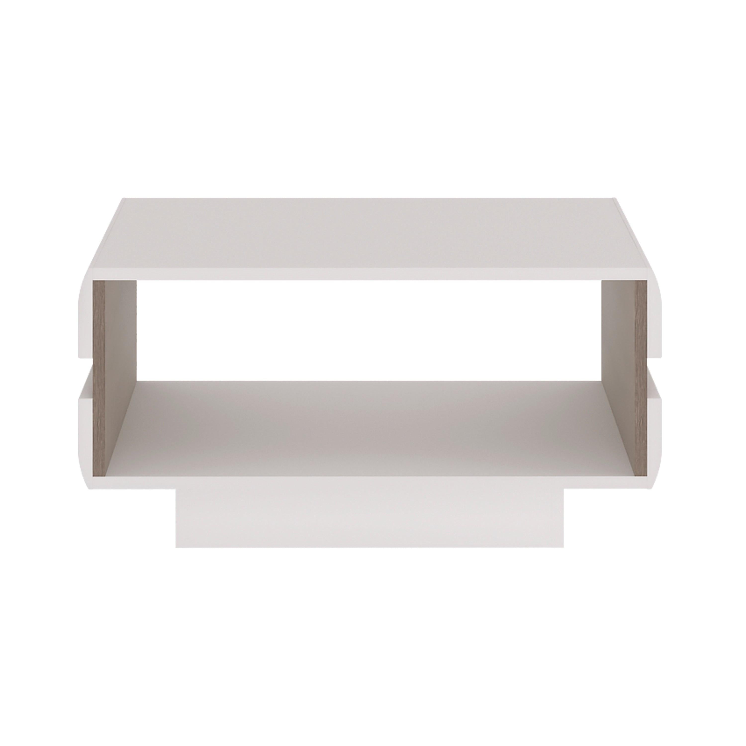 Chelsea Living Small Designer Coffee Table in White with a Truffle Oak Trim - image 2