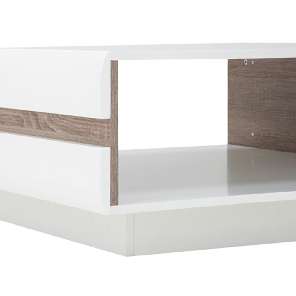 Chelsea Living Small Designer Coffee Table in White with a Truffle Oak Trim - image 6