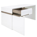 Chelsea Bedroom Desk/Dressing Table in White with a Truffle Oak Trim - image 3