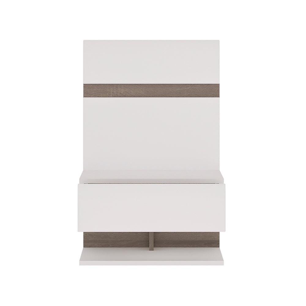 Chelsea Bedroom Bedside Extension for Bed in White with a Truffle Oak Trim - image 2