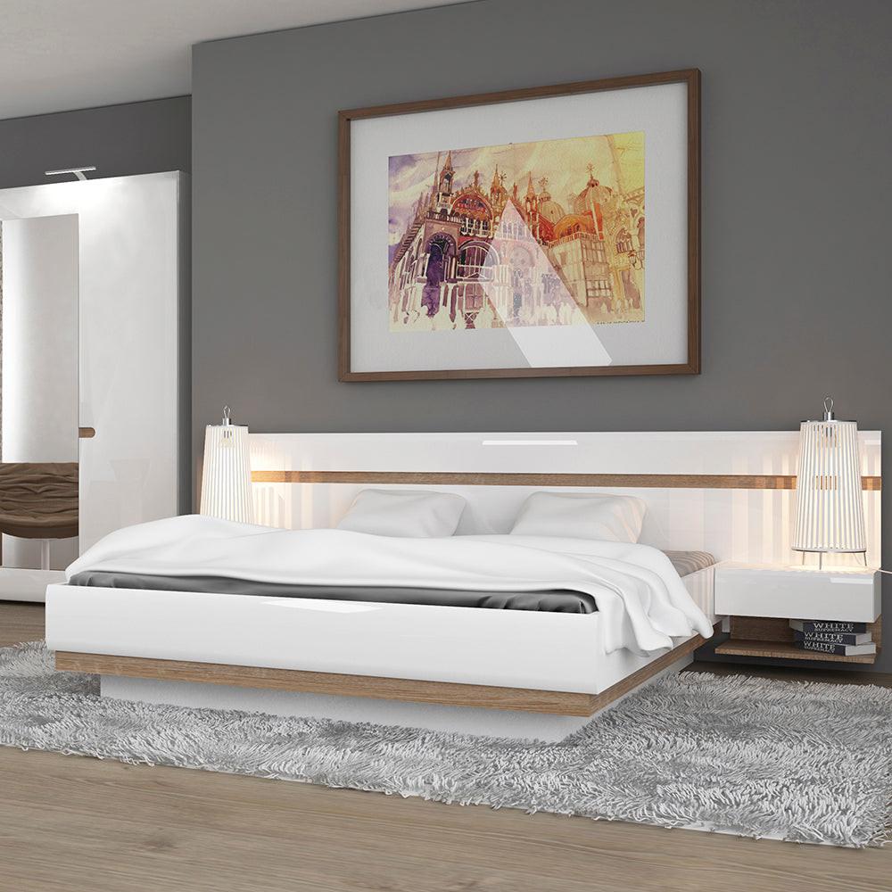 Chelsea Bedroom Bedside Extension for Bed in White with a Truffle Oak Trim - image 3