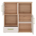 4KIDS 2 Door 1 Drawer Cupboard with 2 Open Shelves with Lemon Handles - image 2