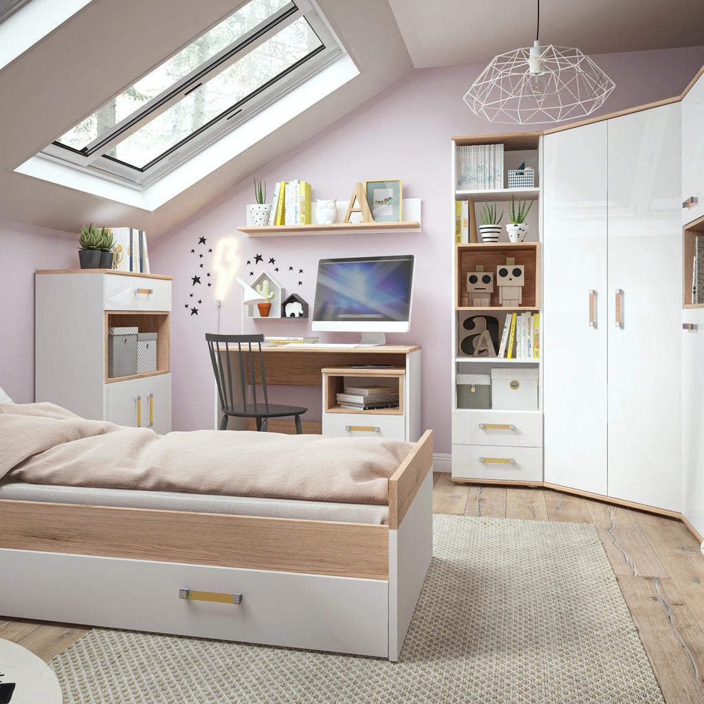 4KIDS 1 Drawer Bedside Cabinet with Orange Handles - image 4