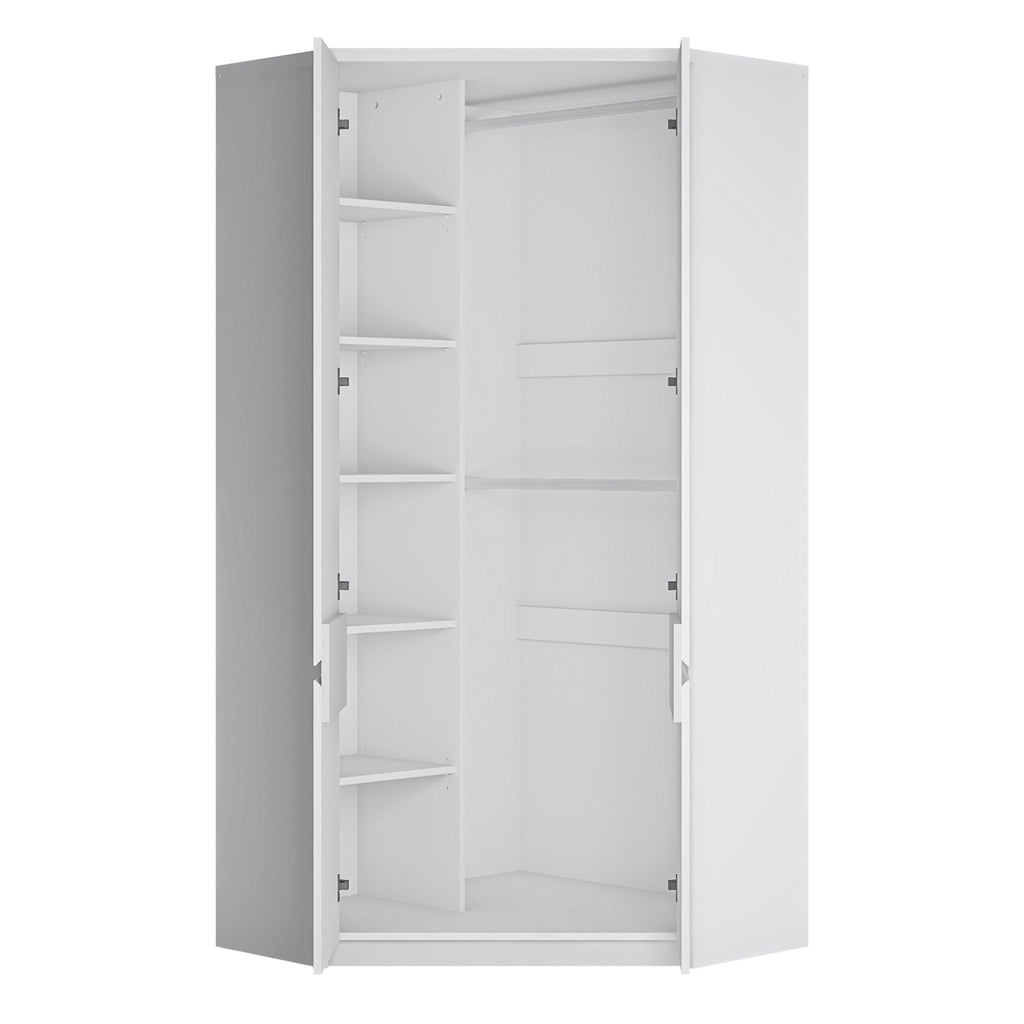 Fribo Corner Wardrobe 2 Door in Alpine White - image 3
