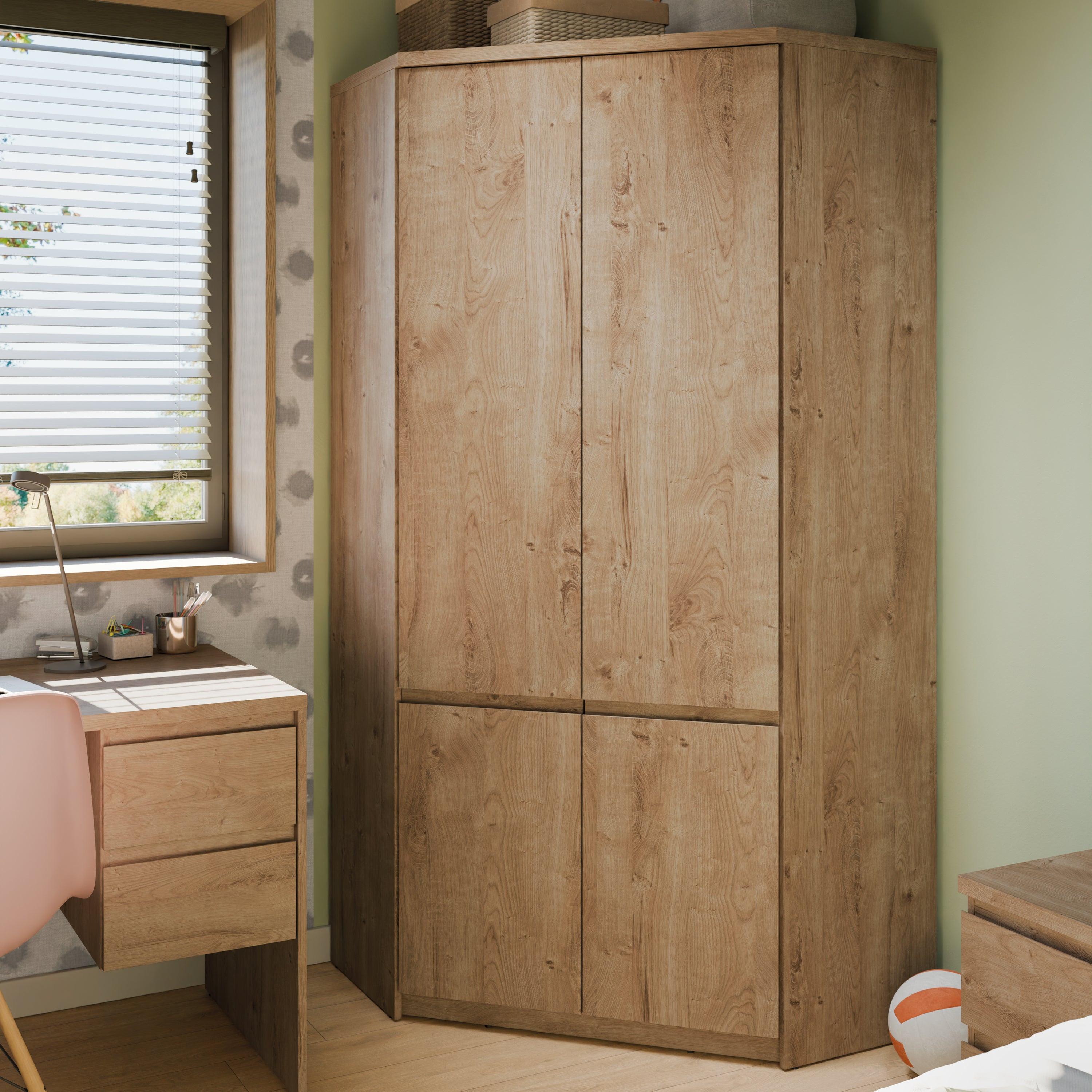 Fribo Corner Wardrobe 2 Door in Golden Ribbeck Oak - image 4