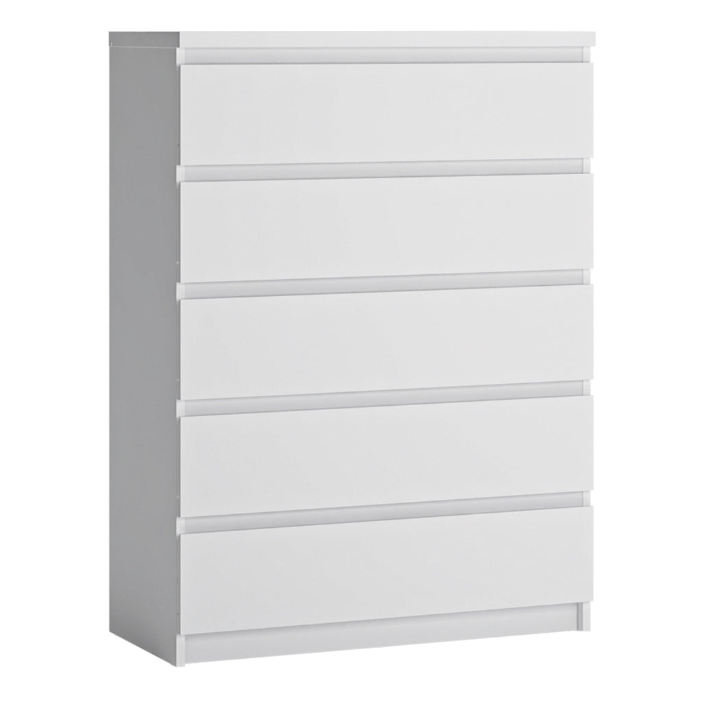 Fribo Chest of 5 Drawers in Alpine White