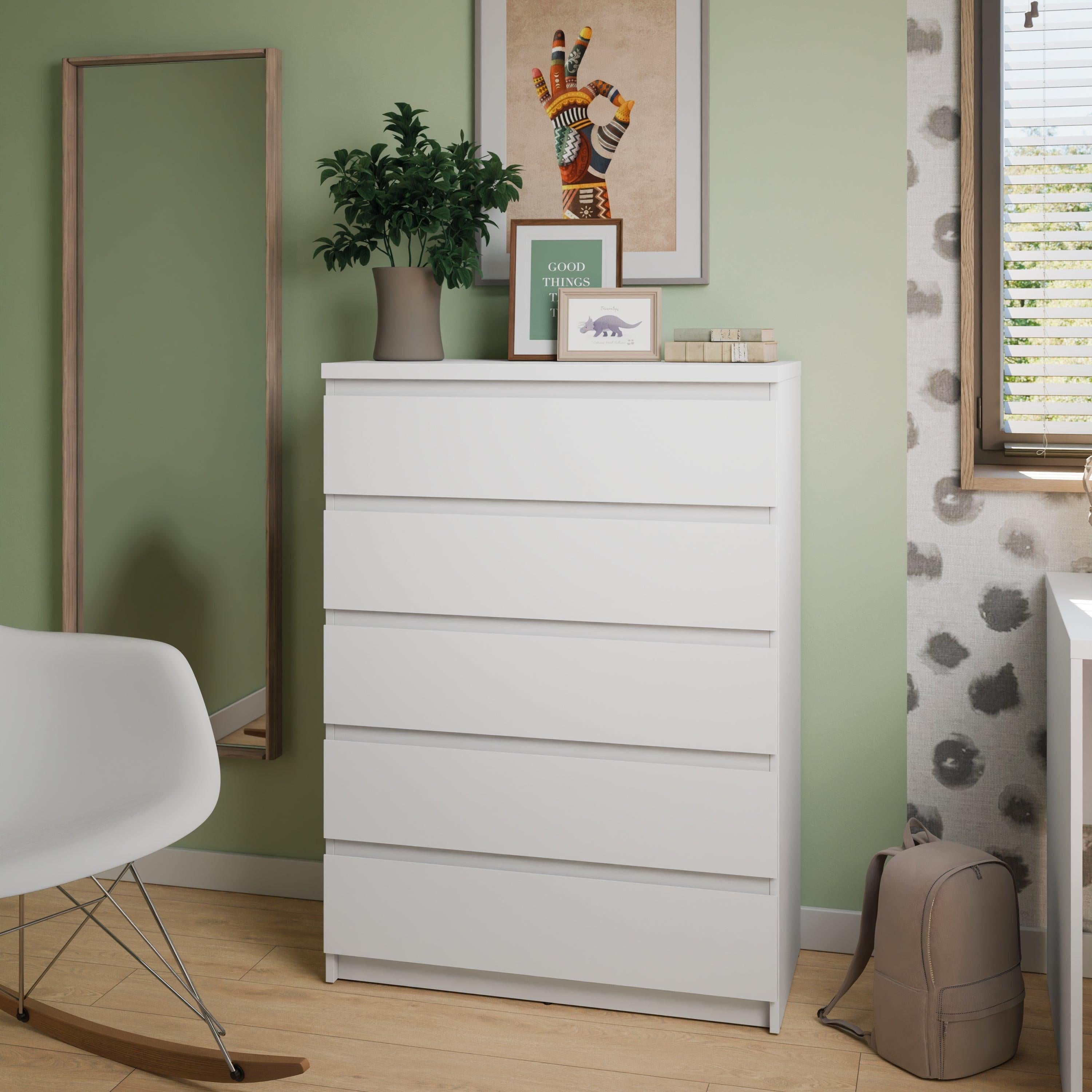 Fribo Chest of 5 Drawers in Alpine White - image 4