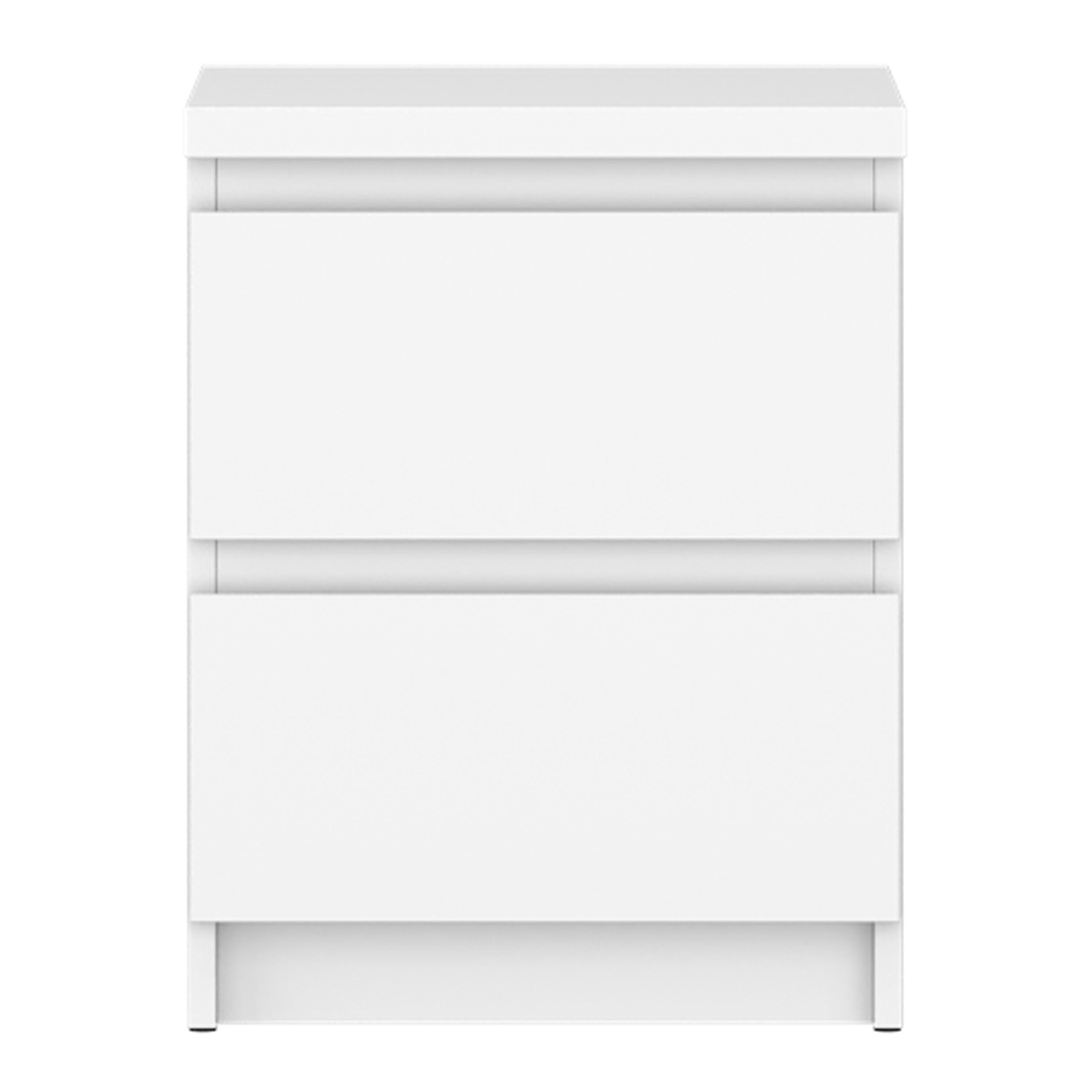 Fribo Bedside Cabinet 2 Drawer in Alpine White - image 2