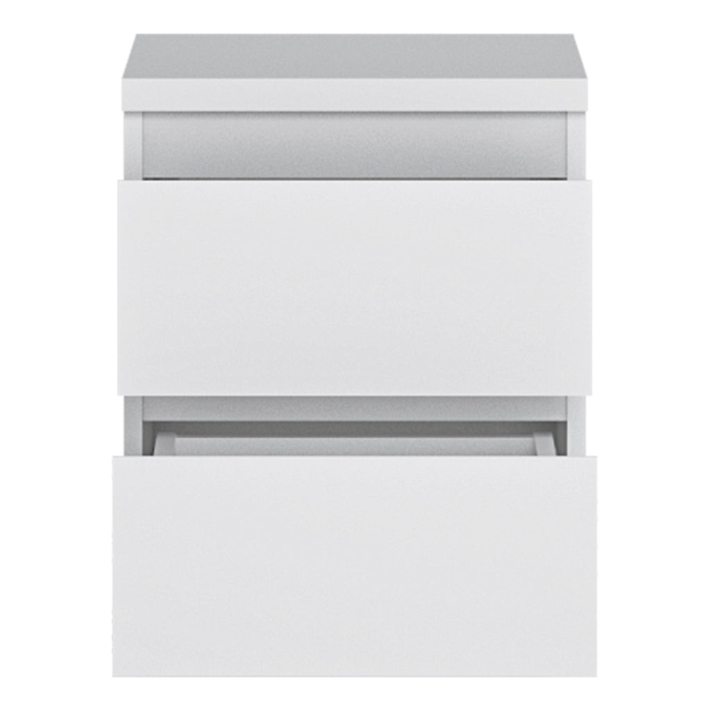 Fribo Bedside Cabinet 2 Drawer in Alpine White - image 3