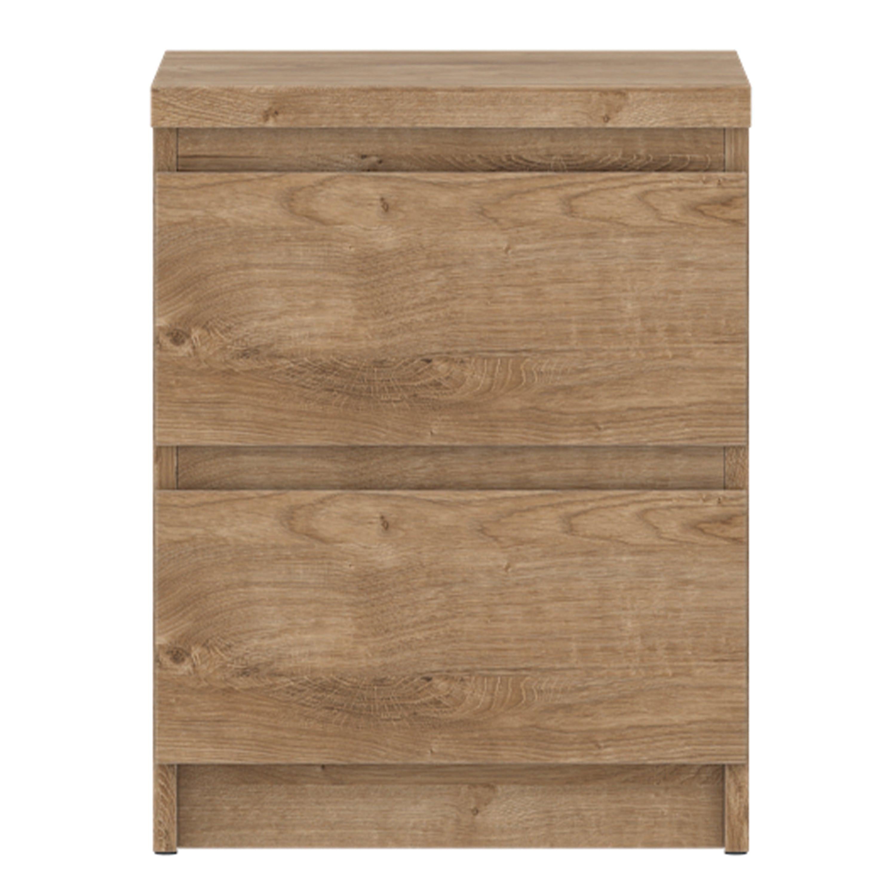 Fribo Bedside Cabinet 2 Drawer in Golden Ribbeck Oak - image 2